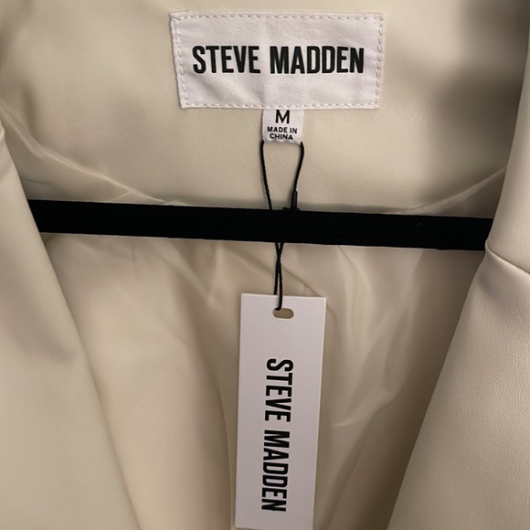 Steve Madden Faux Leather Blazer -Bone Color -Size Medium -NORDSTROM - Picture 9 of 10